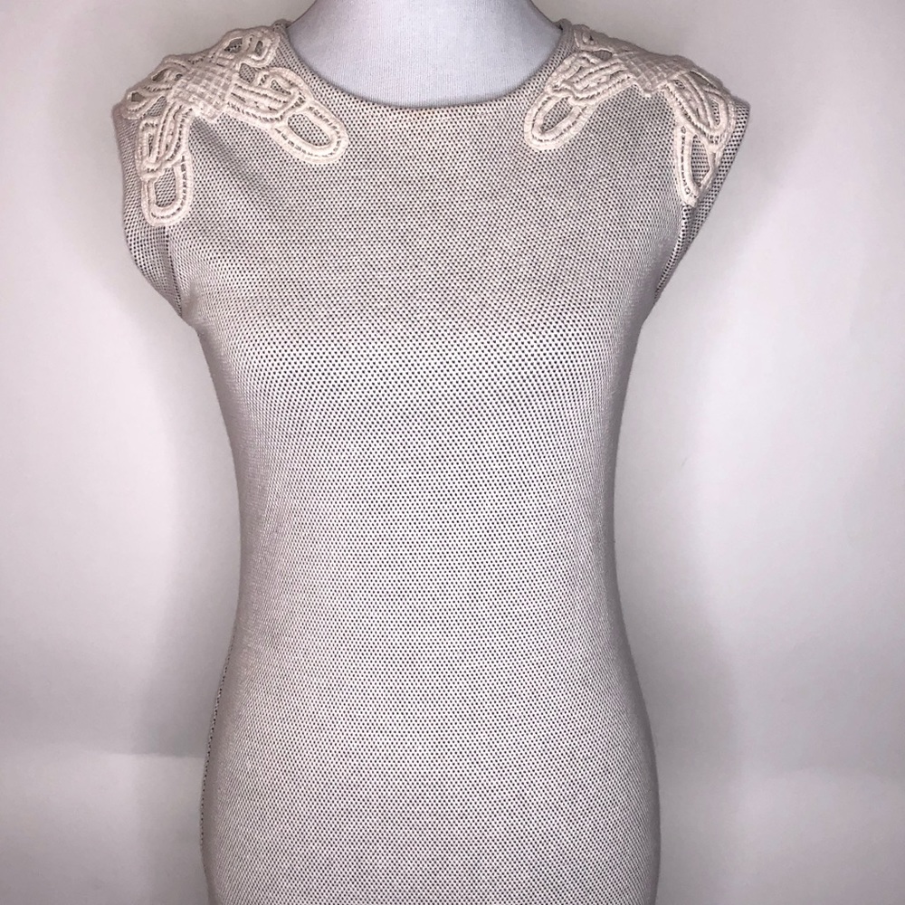 Xhilaration Womens White Fitted Embroidery Dress